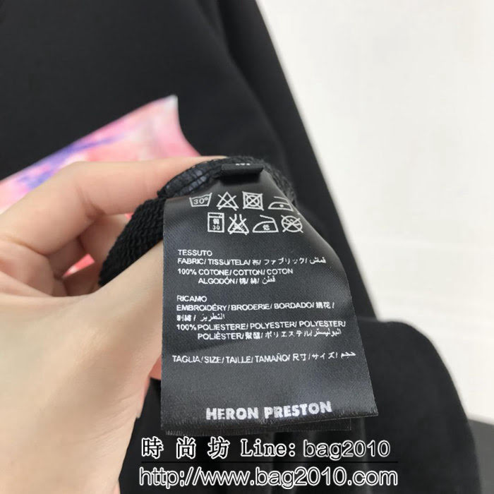 Heron Preston19ss官方最新款 粉紅雙鶴系列 圓領衛衣 情侶款 ydi1273